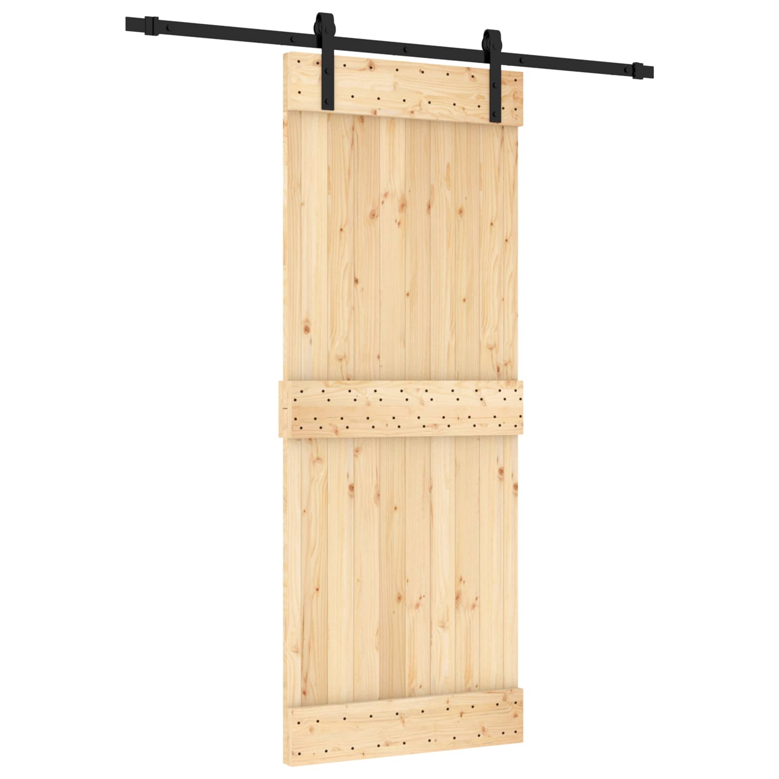 Puerta Corredera Natural y negro 80 x 210 cm