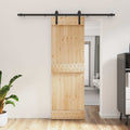 Puerta Corredera Natural y negro 70 x 210 cm