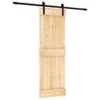 Puerta Corredera Natural y negro 70 x 210 cm