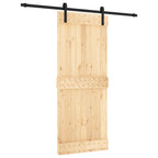 Porta de Correr Natural e preta 85 x 210 cm