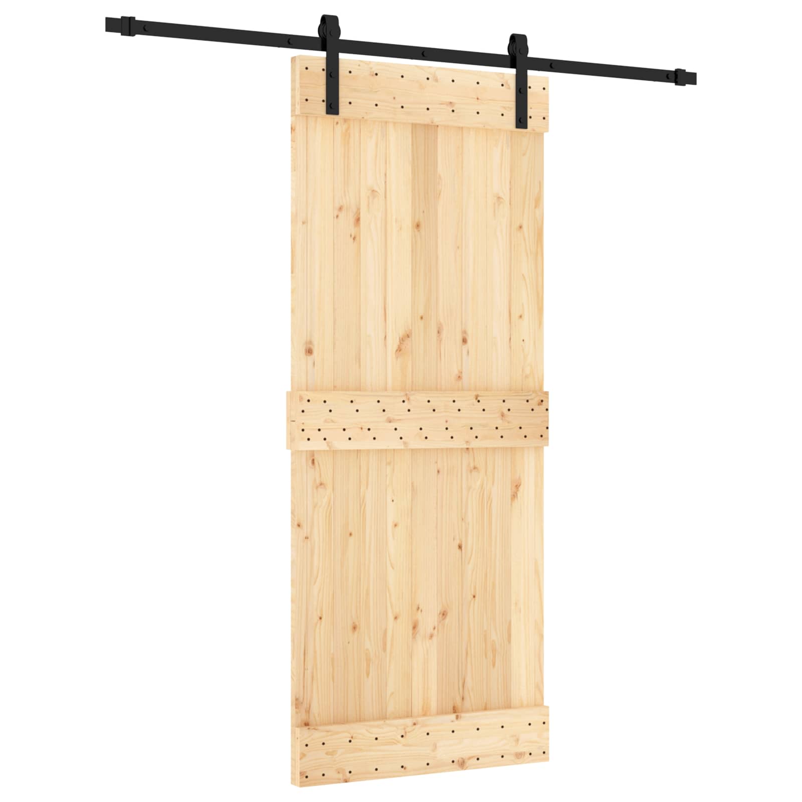 Sliding Door Natural and Black 85 x 210 cm