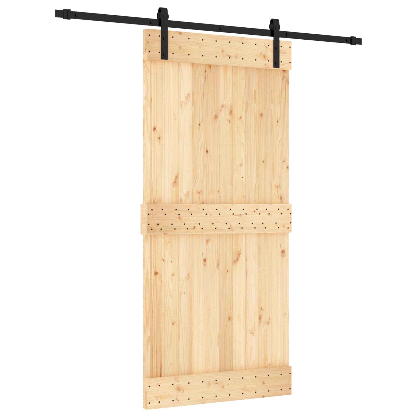 Puerta Corredera Natural y negro 95 x 210 cm
