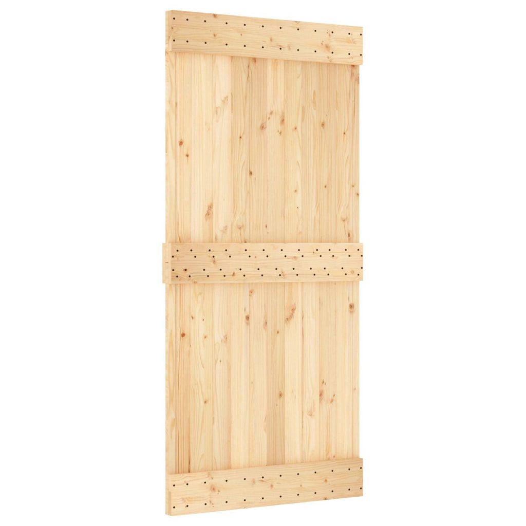 Puerta Corredera Natural y negro 95 x 210 cm
