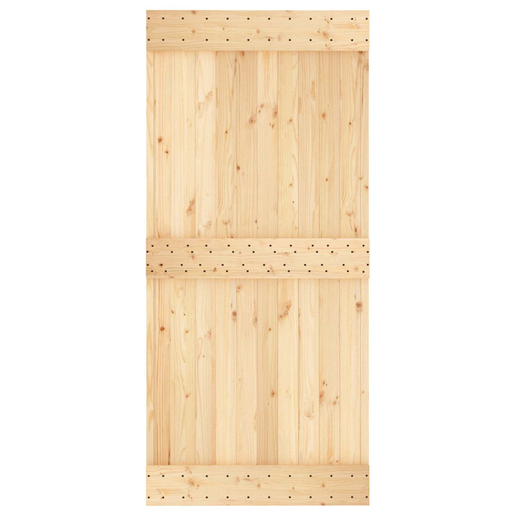 Puerta Corredera Natural y negro 95 x 210 cm
