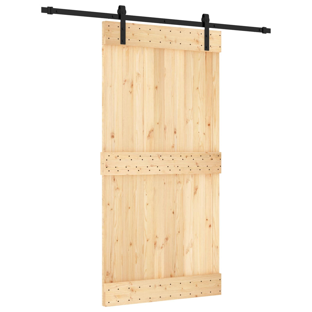 Puerta Corredera Natural y negro 100 x 210 cm