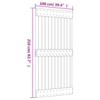 Puerta Corredera Natural y negro 100 x 210 cm