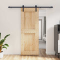 Puerta Corredera Natural y negro 80 x 210 cm