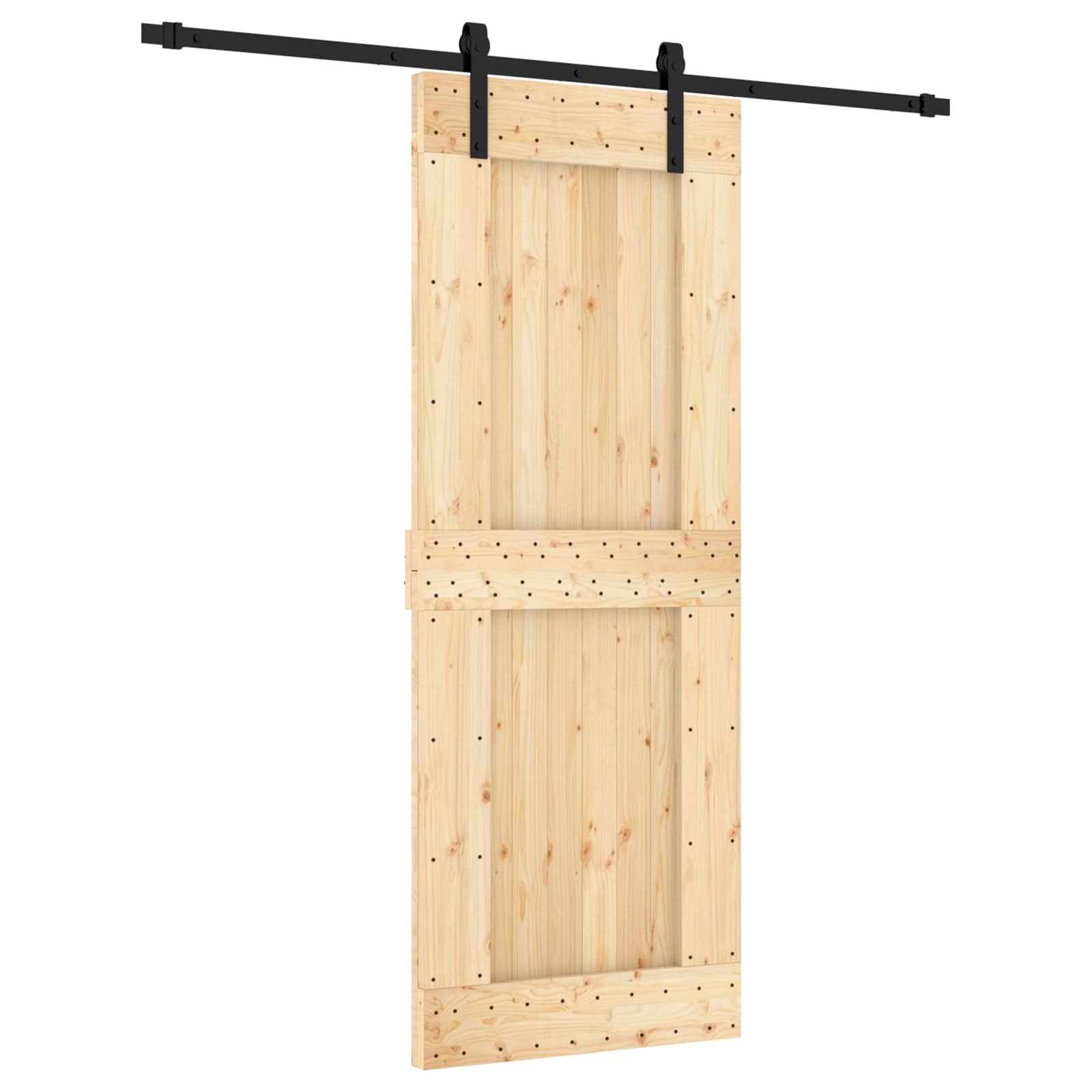 Puerta Corredera Natural y negro 80 x 210 cm