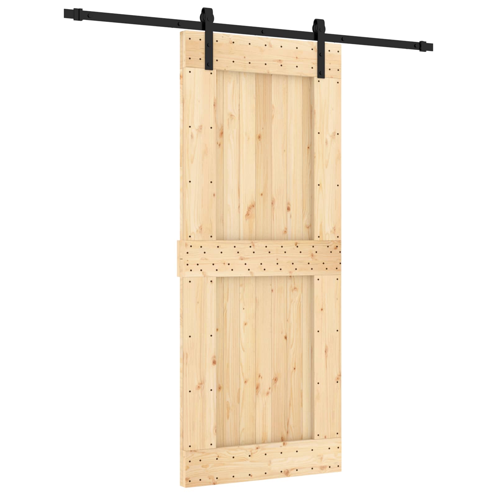 Puerta Corredera Natural y negro 85 x 210 cm