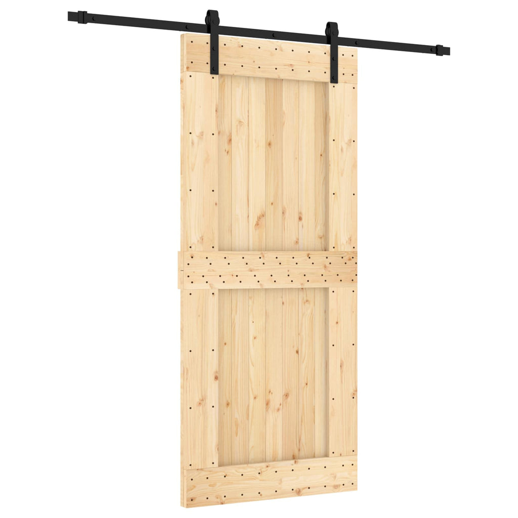 Sliding Door Natural and Black 90 x 210 cm