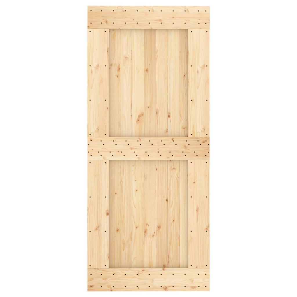 Sliding Door Natural and Black 90 x 210 cm