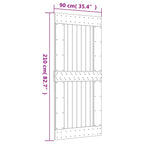 Sliding Door Natural and Black 90 x 210 cm