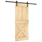 Puerta Corredera Natural y negro 85 x 210 cm