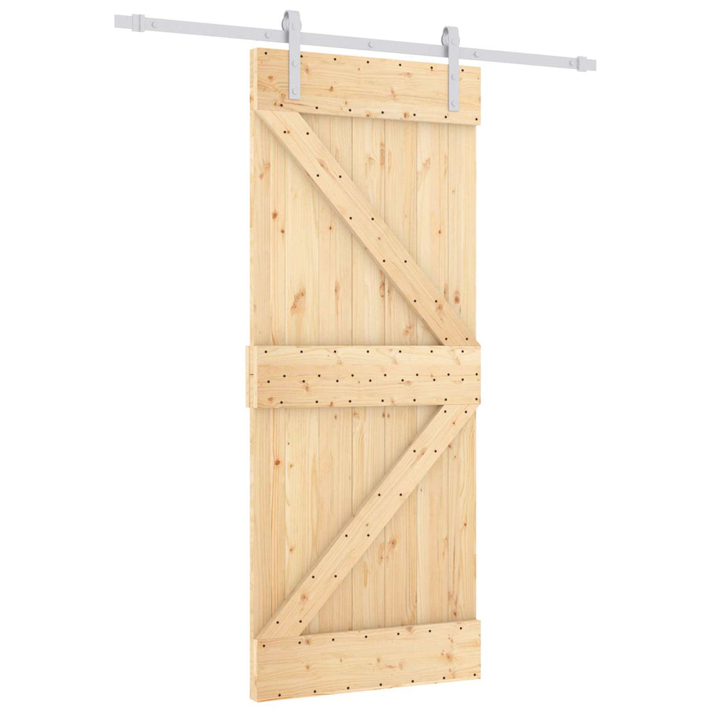 Sliding Door Natural and White 80 x 210 cm
