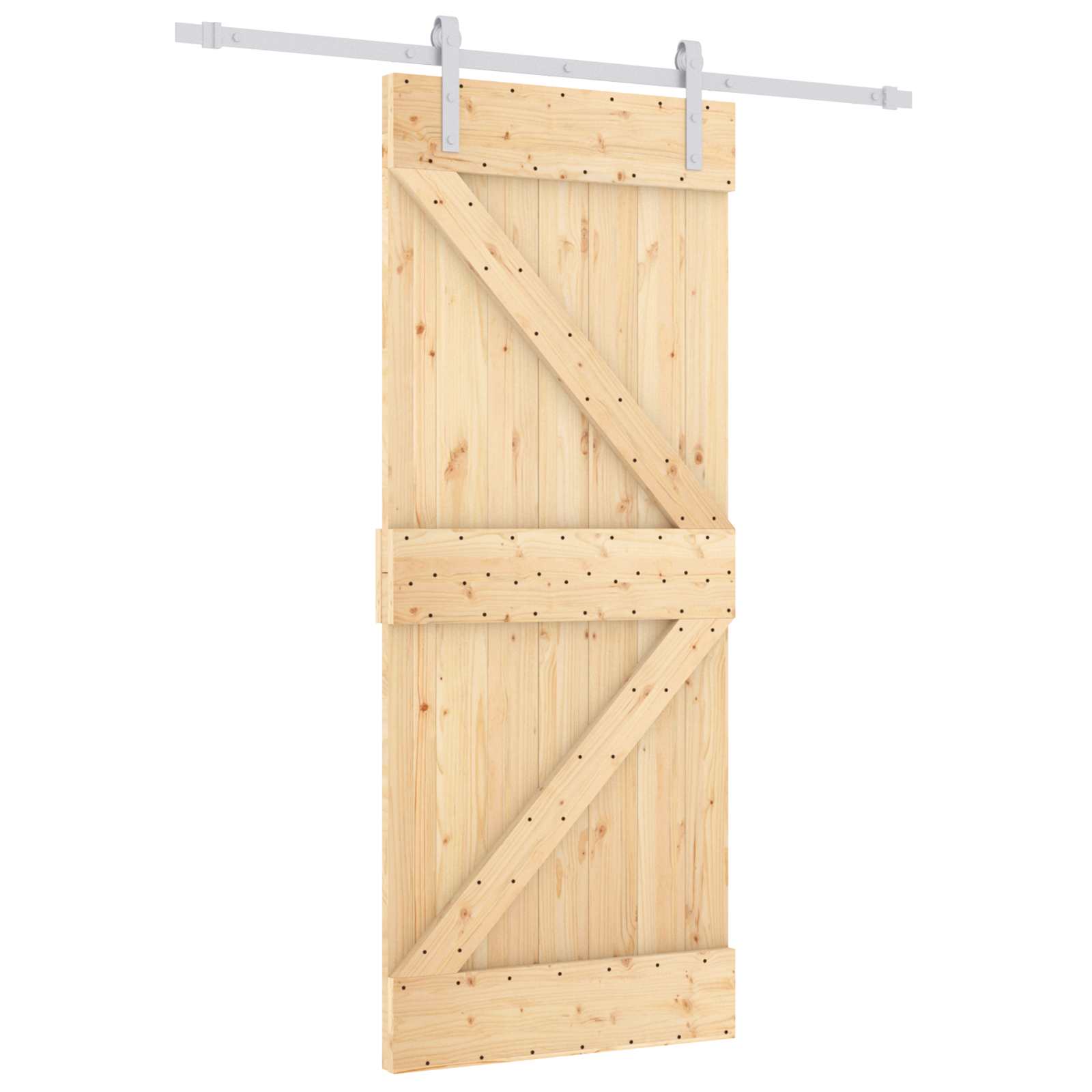 Sliding Door Natural and White 80 x 210 cm
