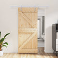 Puerta Corredera Natural y Blanco 90 x 210 cm