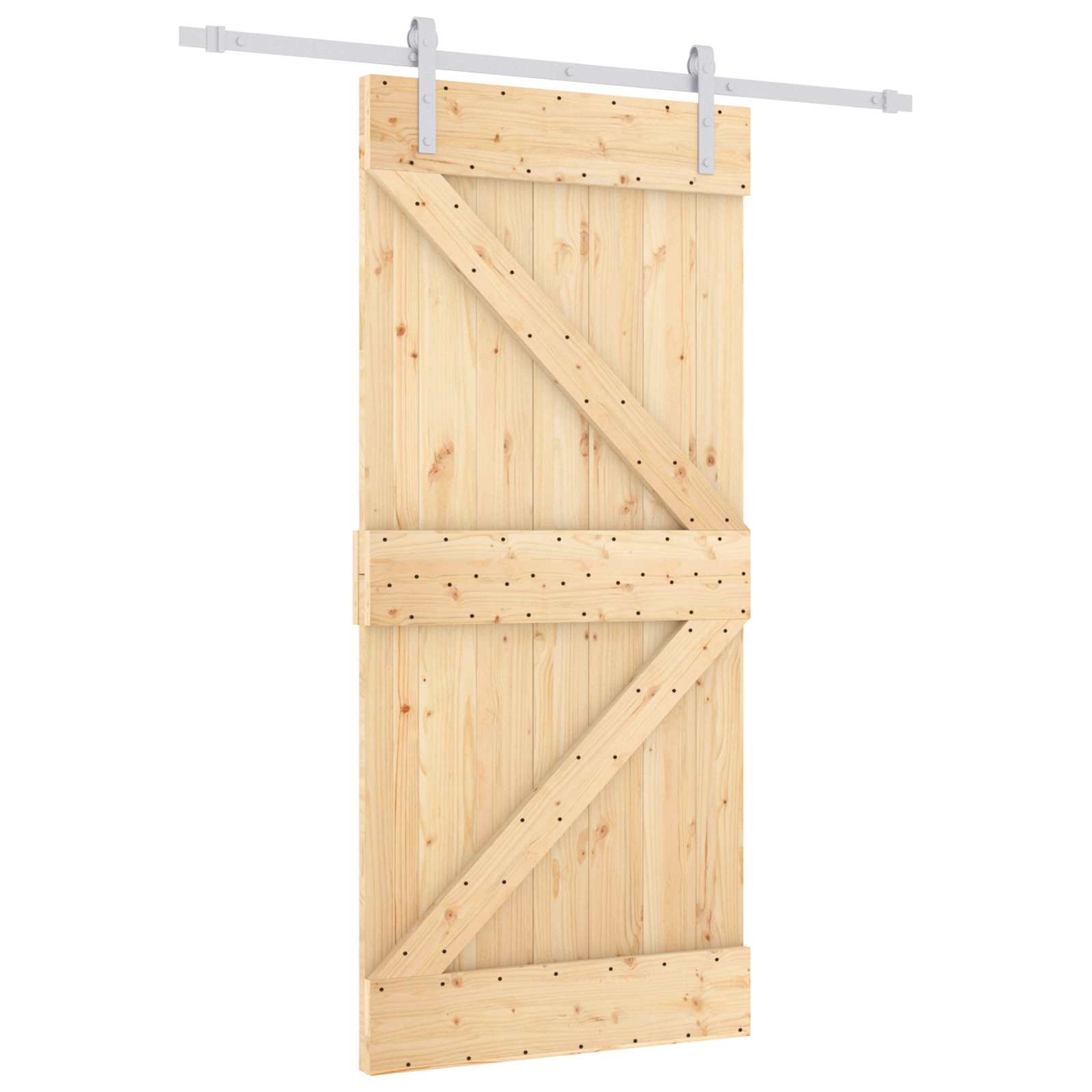 Sliding Door Natural and White 90 x 210 cm