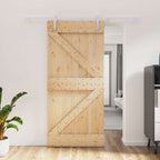 Puerta Corredera Natural y Blanco 95 x 210 cm