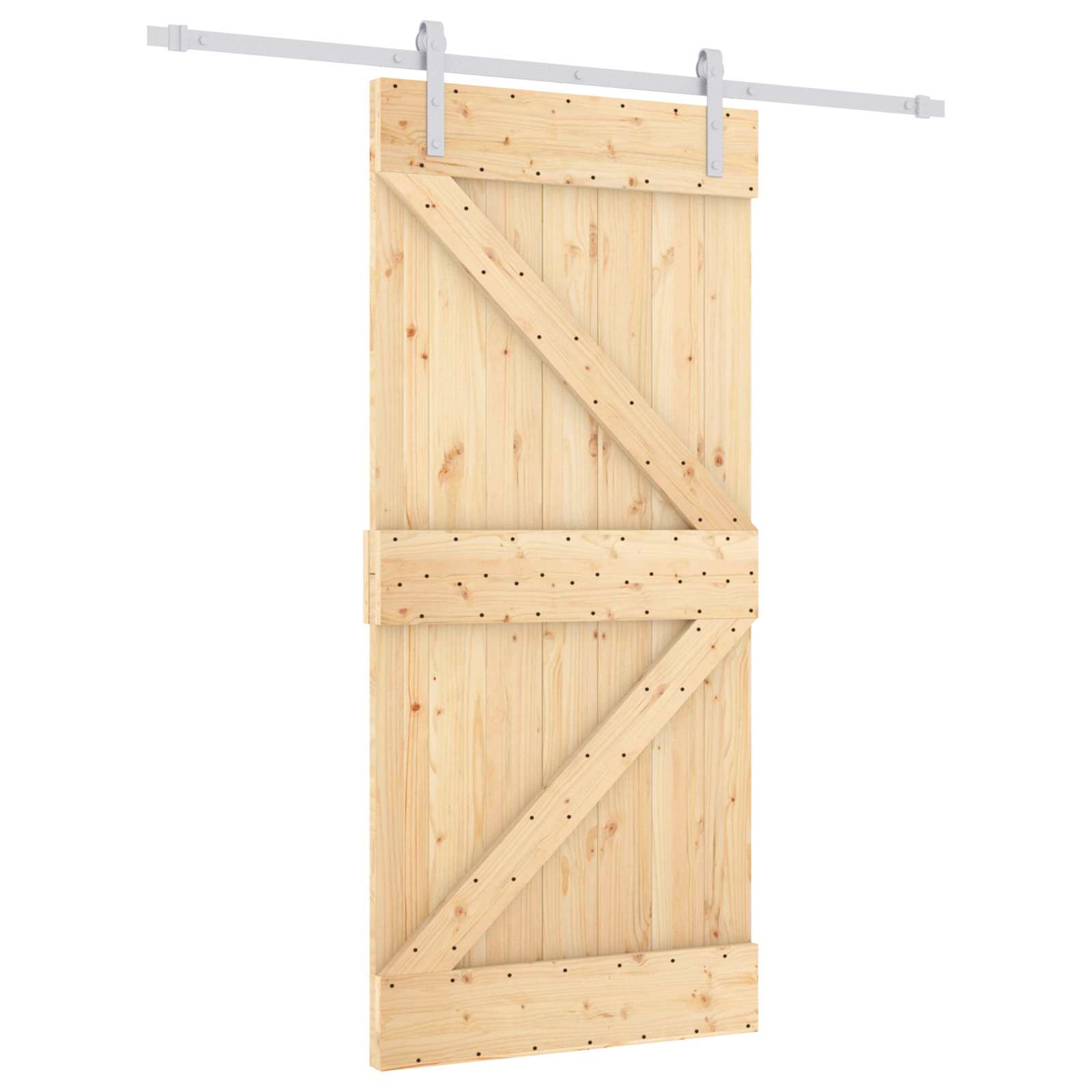 Sliding Door Natural and White 95 x 210 cm