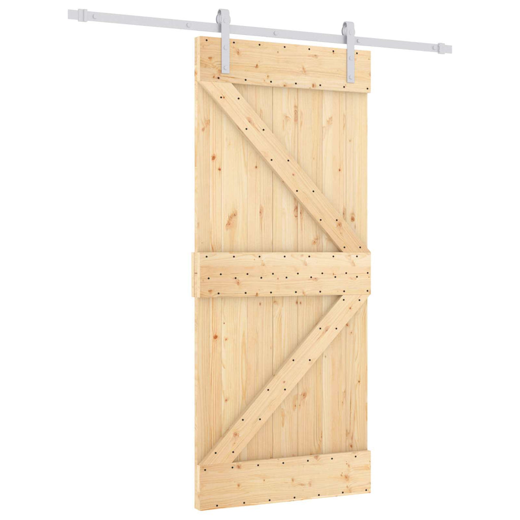 Puerta Corredera Natural y Blanco 90 x 210 cm