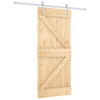 Puerta Corredera Natural y Blanco 90 x 210 cm