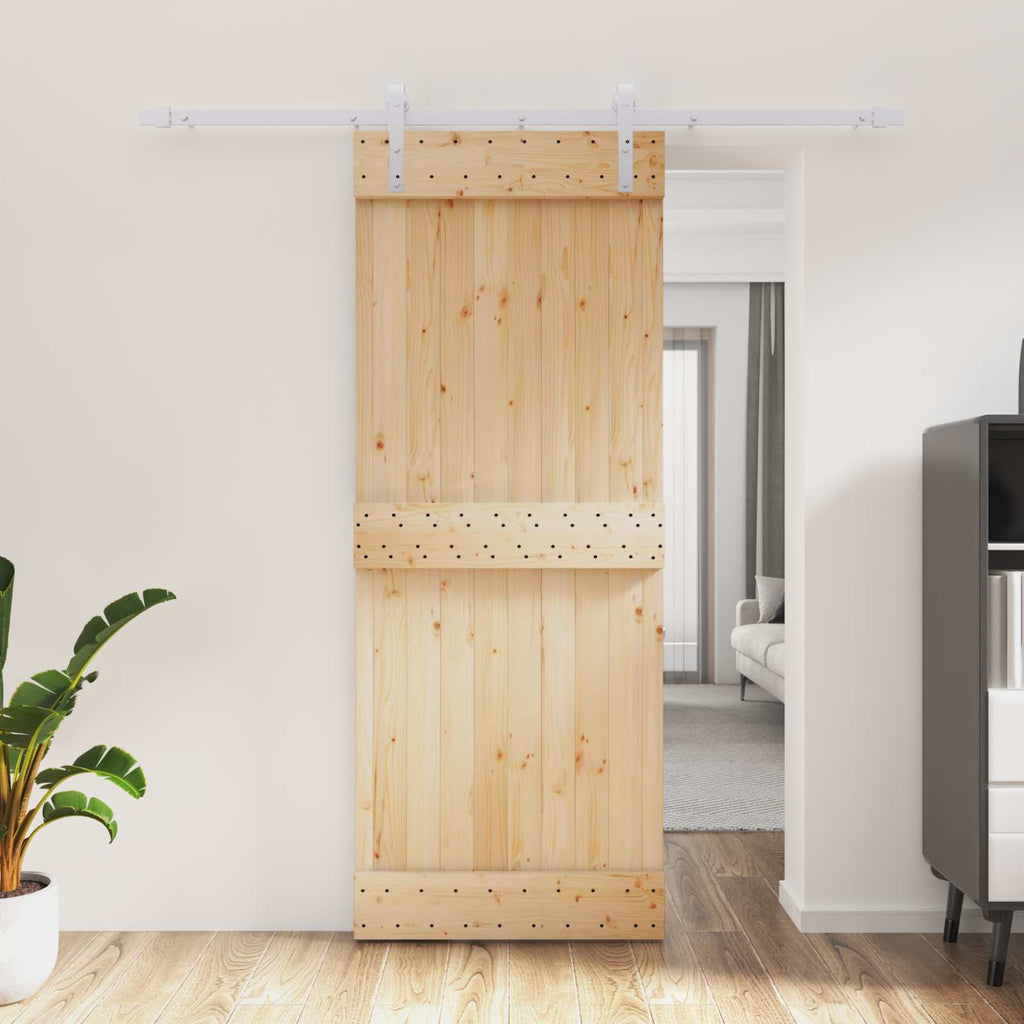 Puerta Corredera Natural y Blanco 80 x 210 cm