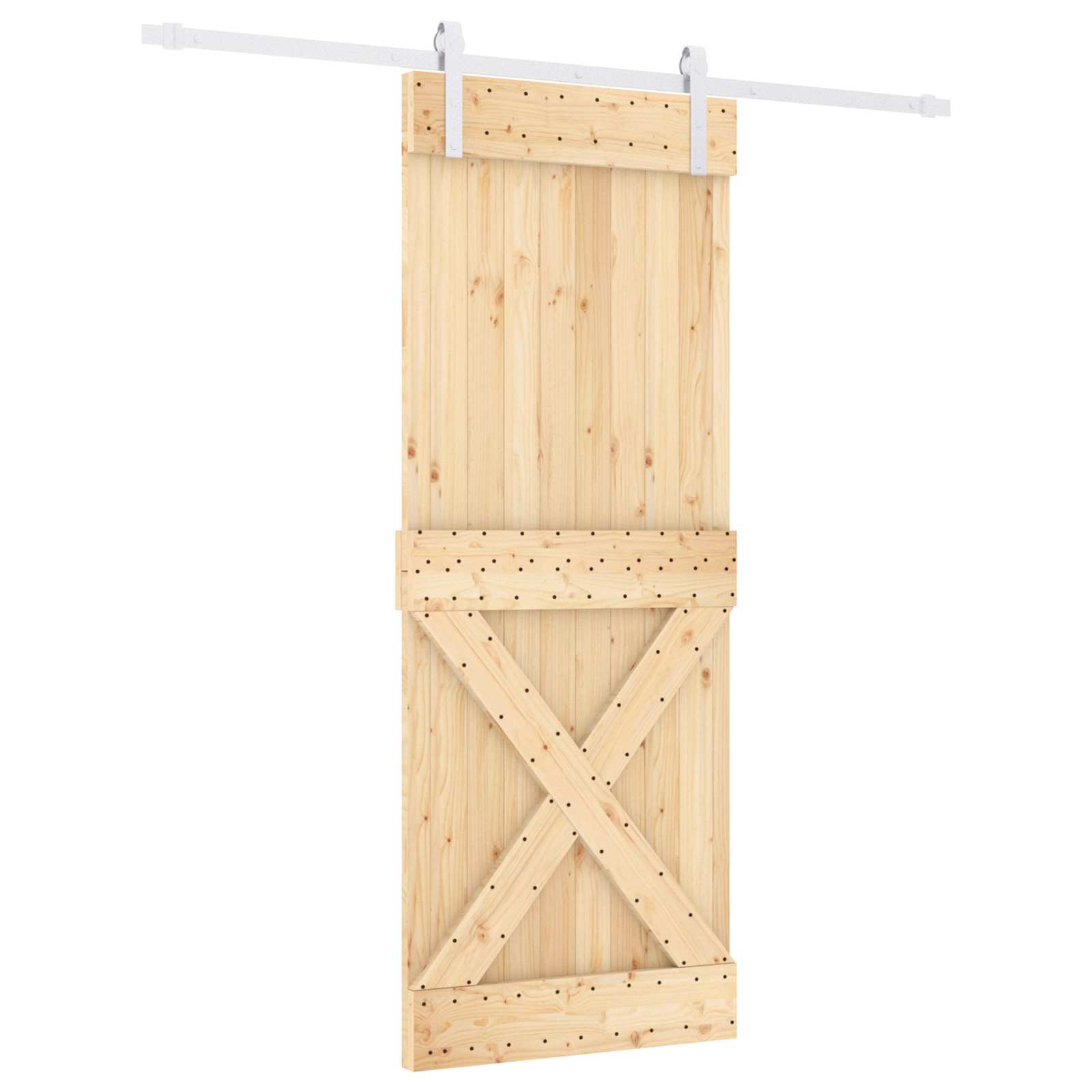 Natural and White Sliding Door 80 x 210 cm
