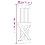 Puerta Corredera Natural y Blanco 80 x 210 cm