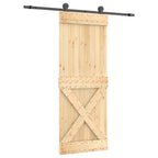 Puerta Corredera Natural y negro 80 x 210 cm