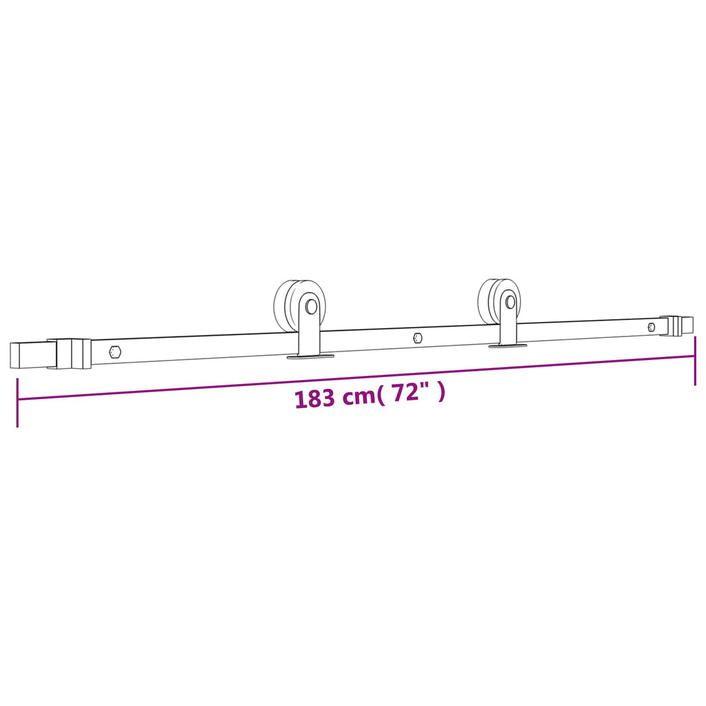 Puerta Corredera Natural y negro 80 x 210 cm