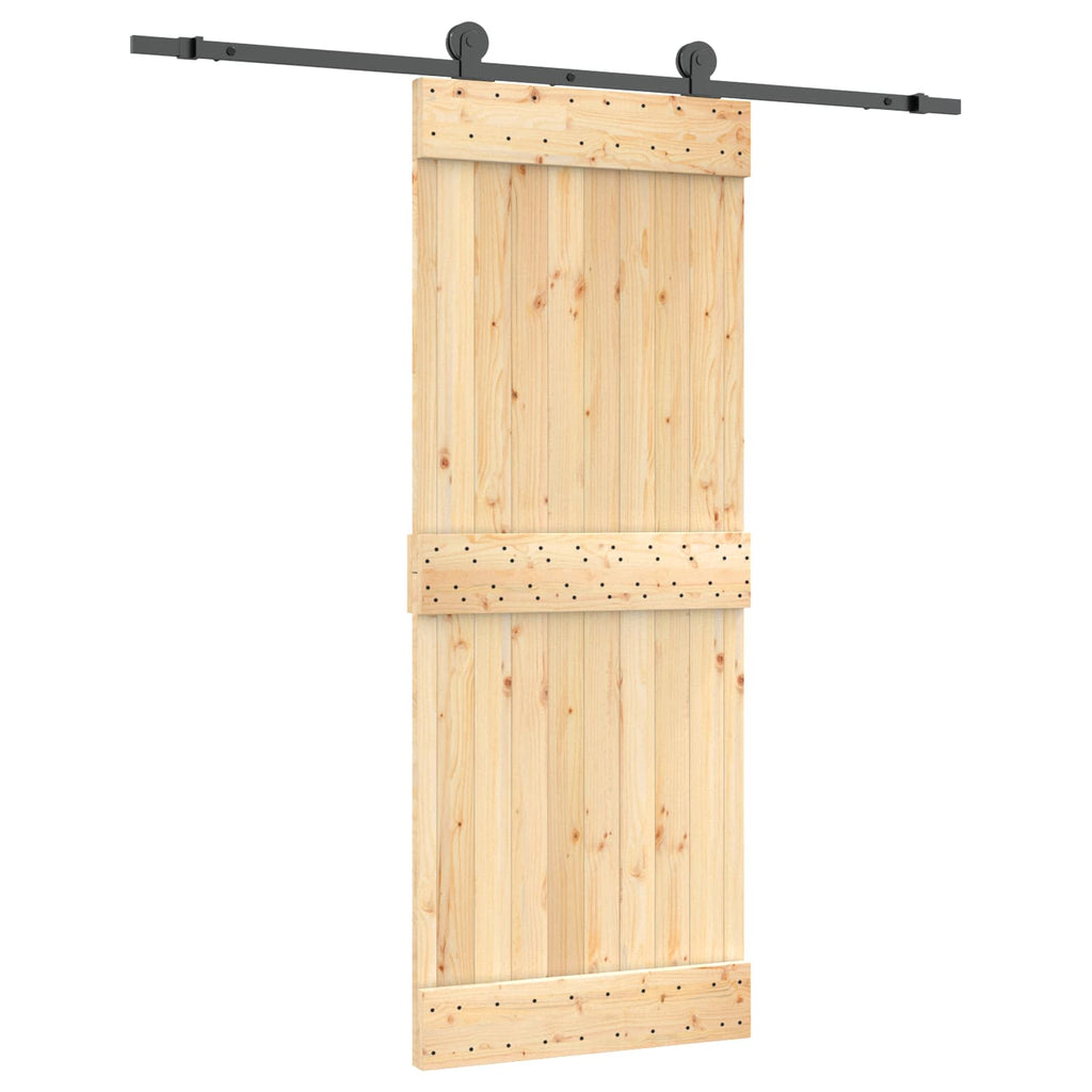 Sliding Door Natural and Black 80 x 210 cm