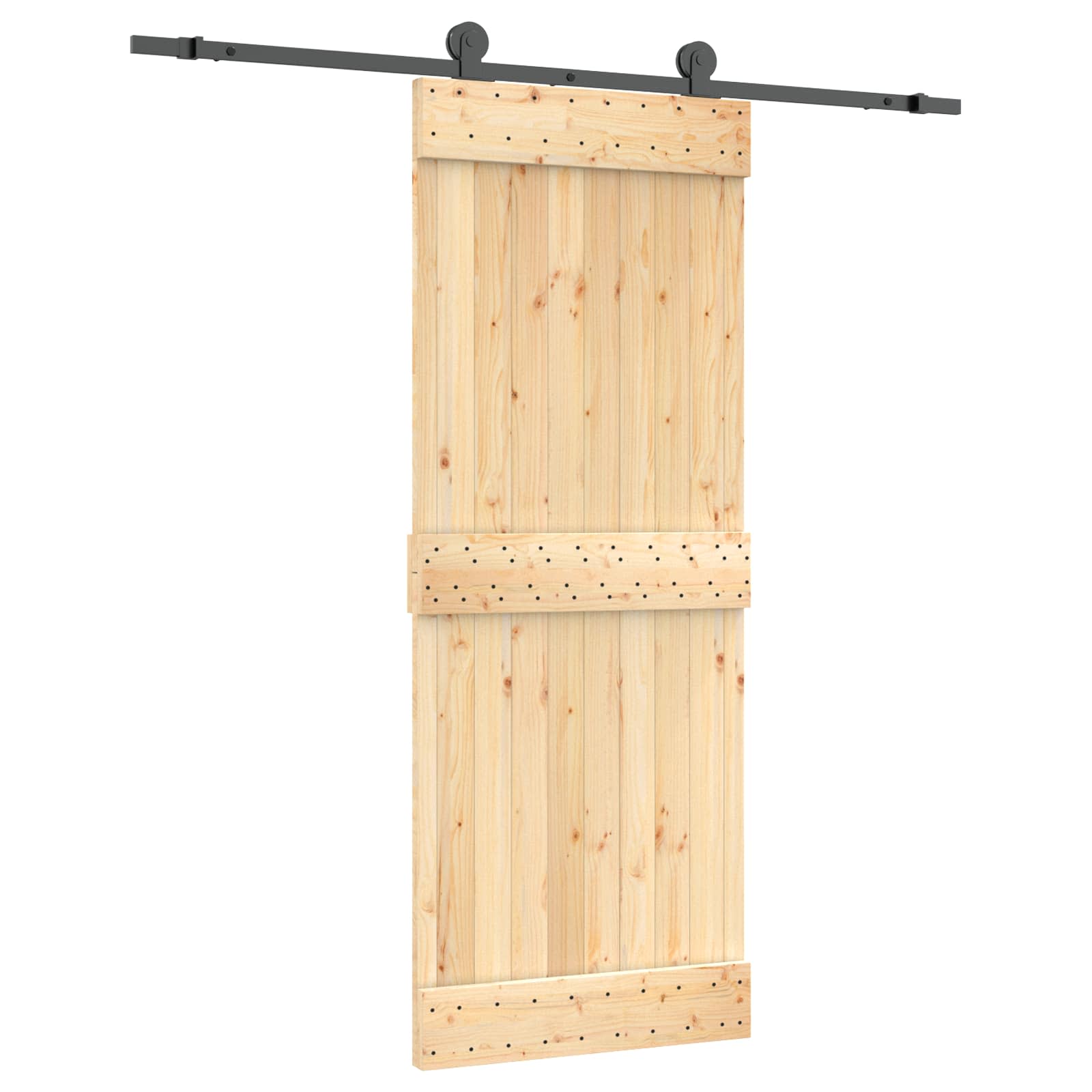 Sliding Door Natural and Black 80 x 210 cm