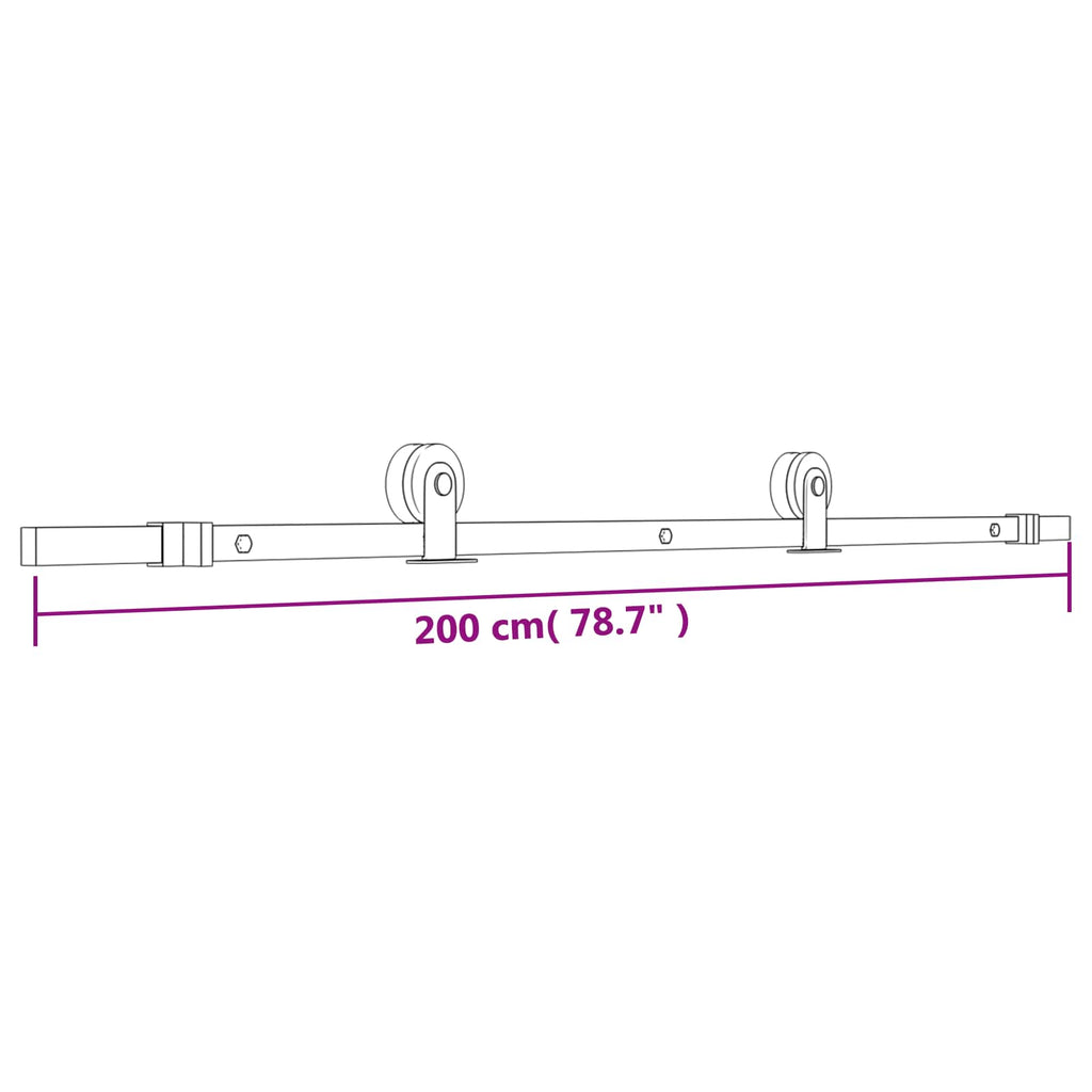 Puerta Corredera Natural y negro 85 x 210 cm