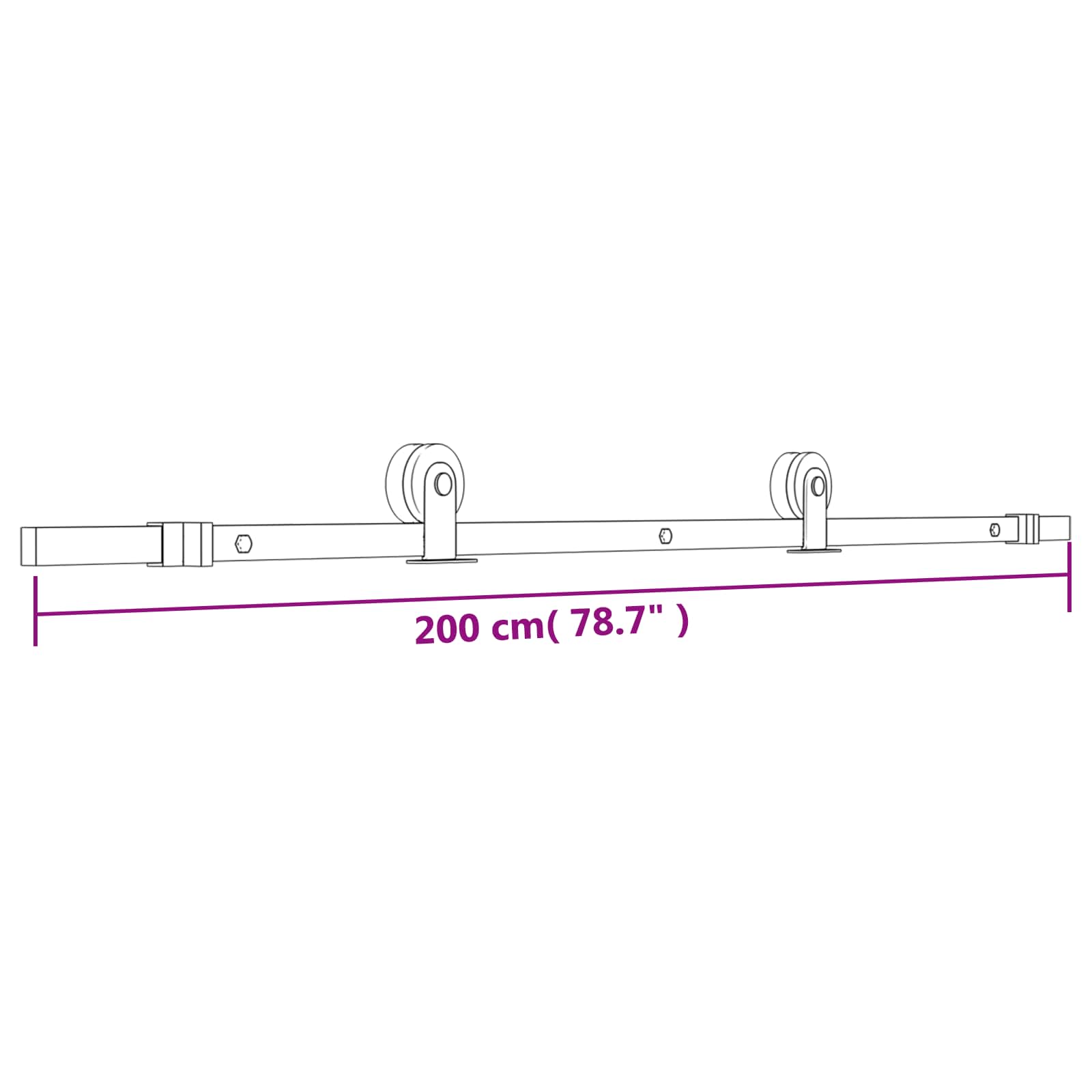 Puerta Corredera Natural y negro 85 x 210 cm