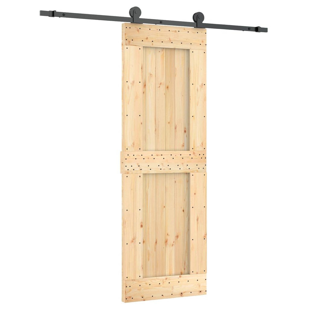 Porta de Correr Natural e preta 70 x 210 cm