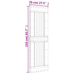Porta de Correr Natural e preta 70 x 210 cm