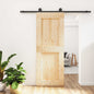 Porta de correr natural e preta 80 x 210 cm