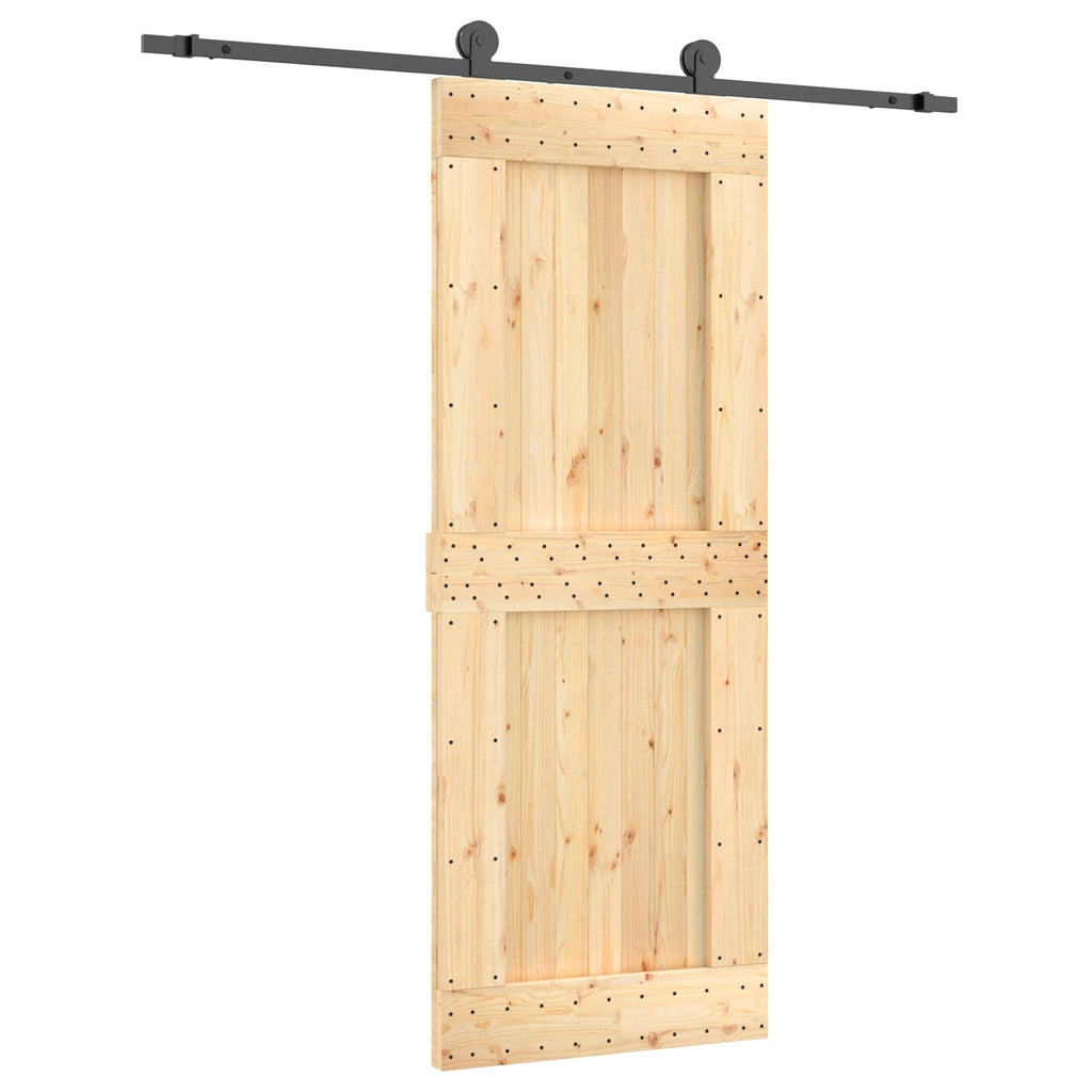 Puerta Corredera Natural y negro 80 x 210 cm