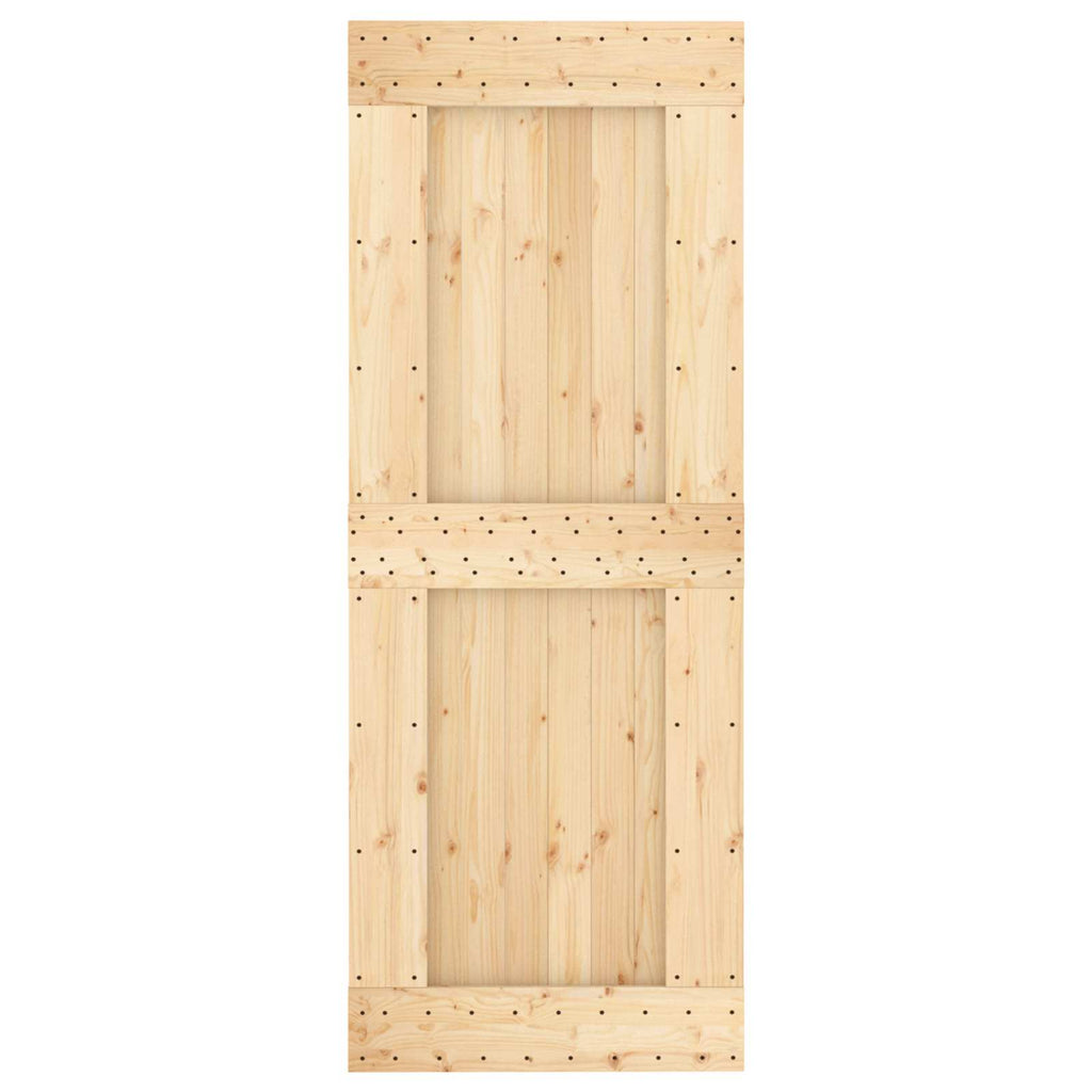 Puerta Corredera Natural y negro 80 x 210 cm