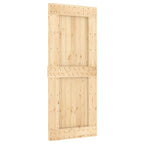 Natural and Black Sliding Door 85 x 210 cm