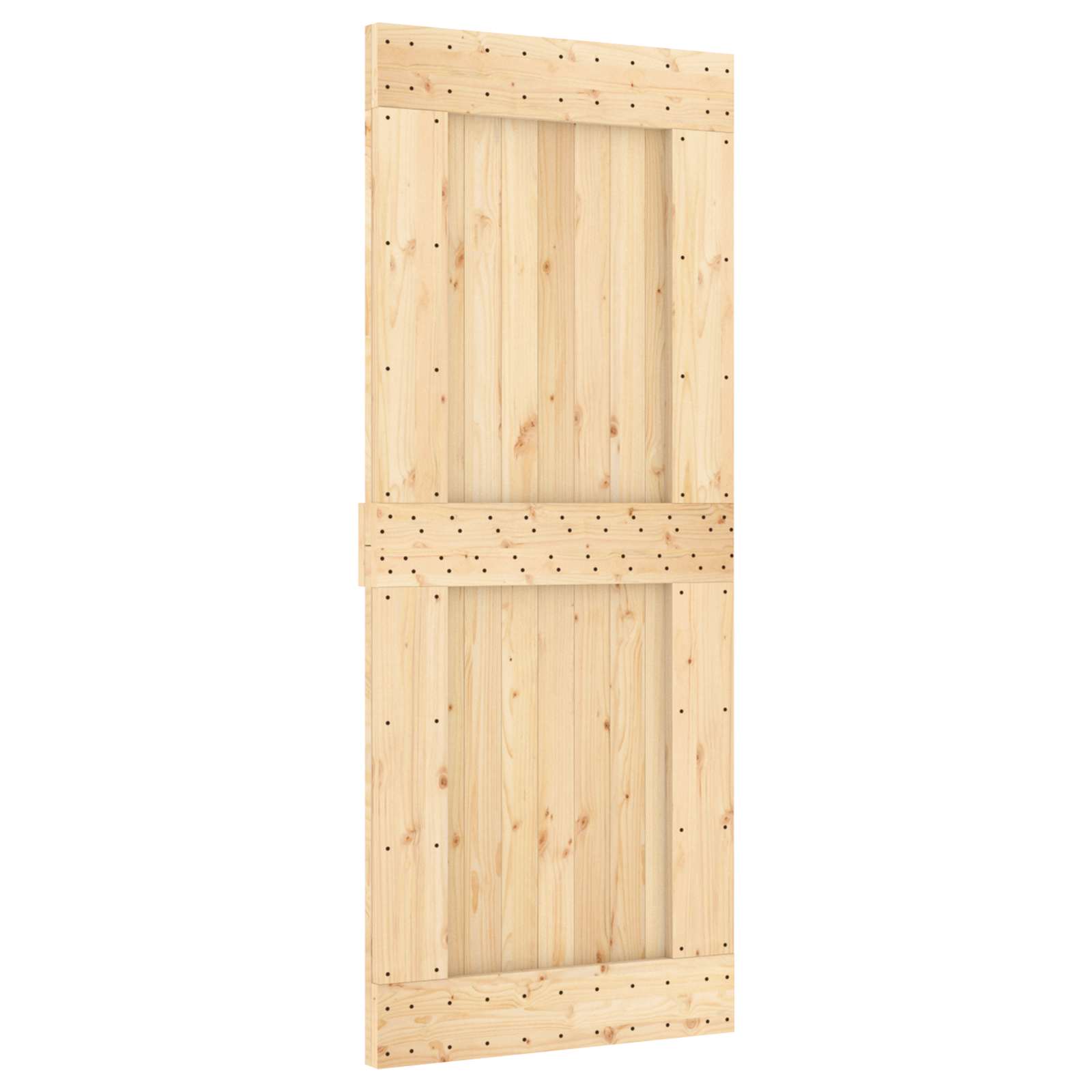 Natural and Black Sliding Door 85 x 210 cm