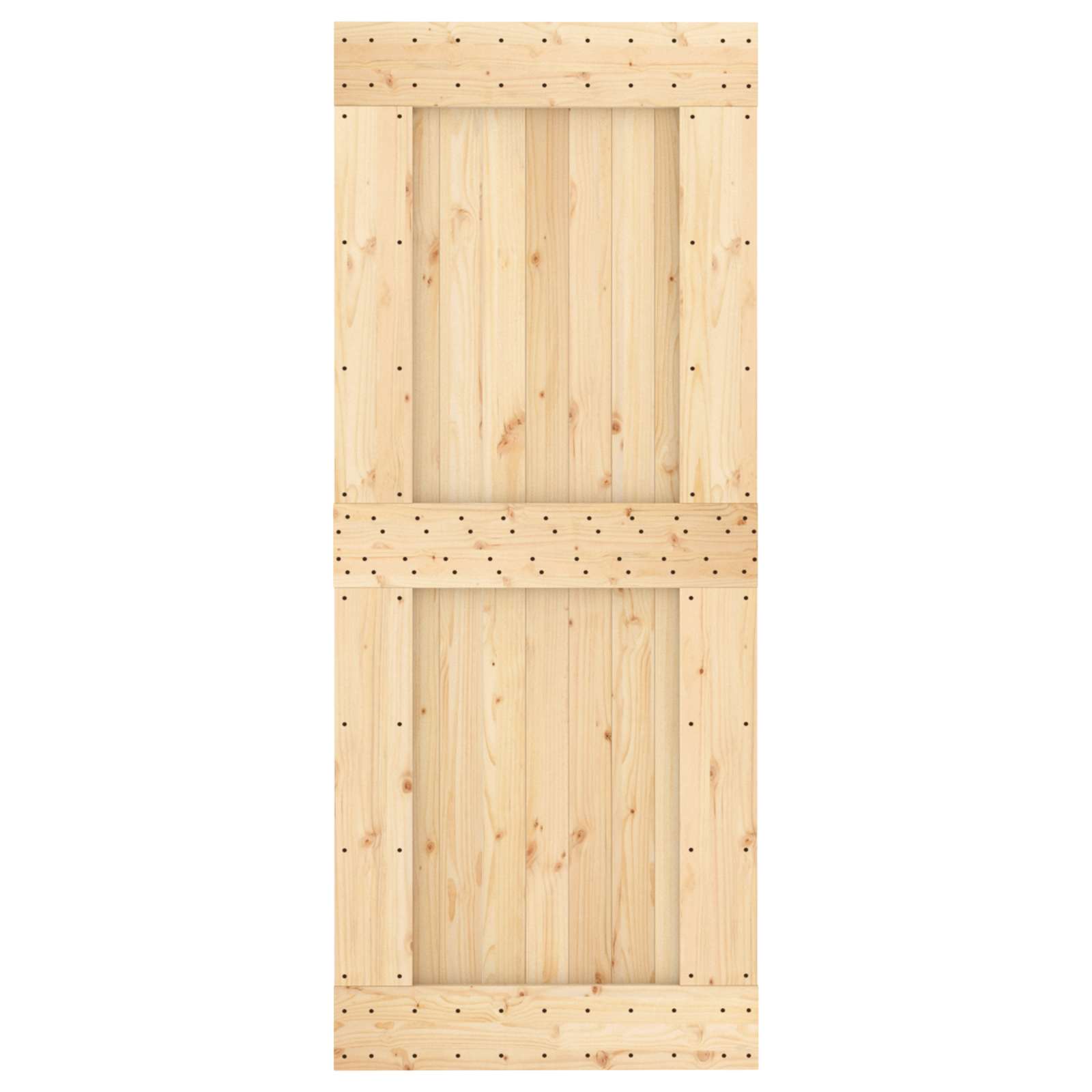 Natural and Black Sliding Door 85 x 210 cm