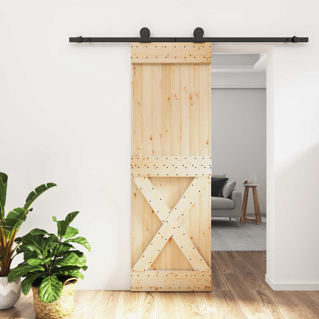 Sliding Door Natural and black 70 x 210 cm