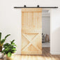 Puerta Corredera Natural y negro 85 x 210 cm