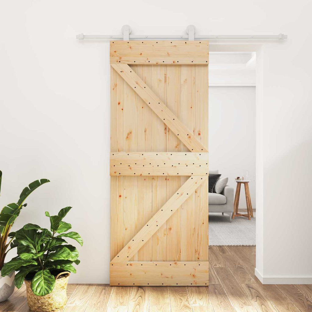 Sliding Door Natural and White 80 x 210 cm