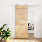 Sliding Door Natural and White 80 x 210 cm