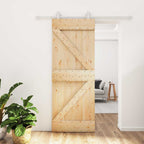 Puerta Corredera Natural y Blanco 80 x 210 cm
