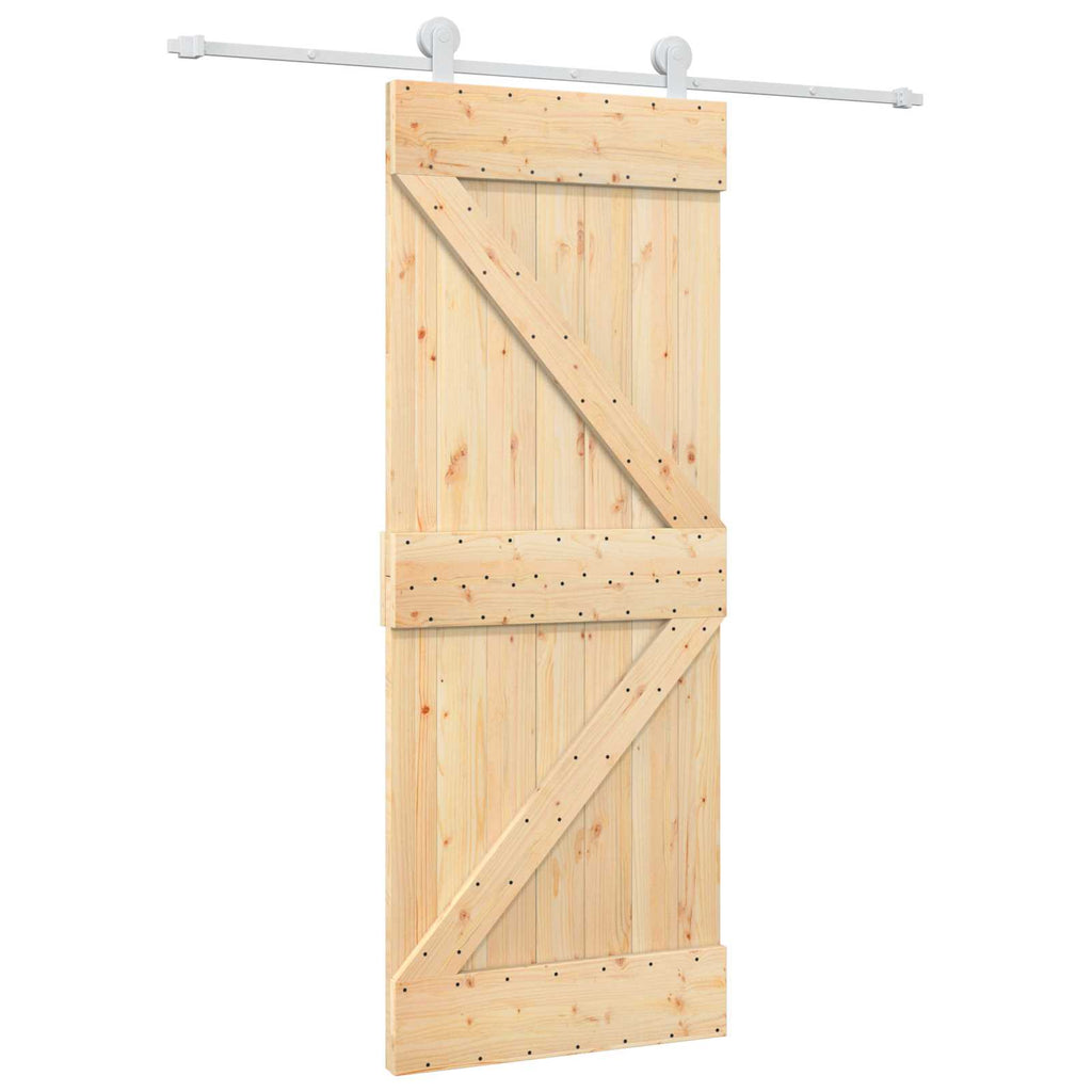 Puerta Corredera Natural y Blanco 80 x 210 cm