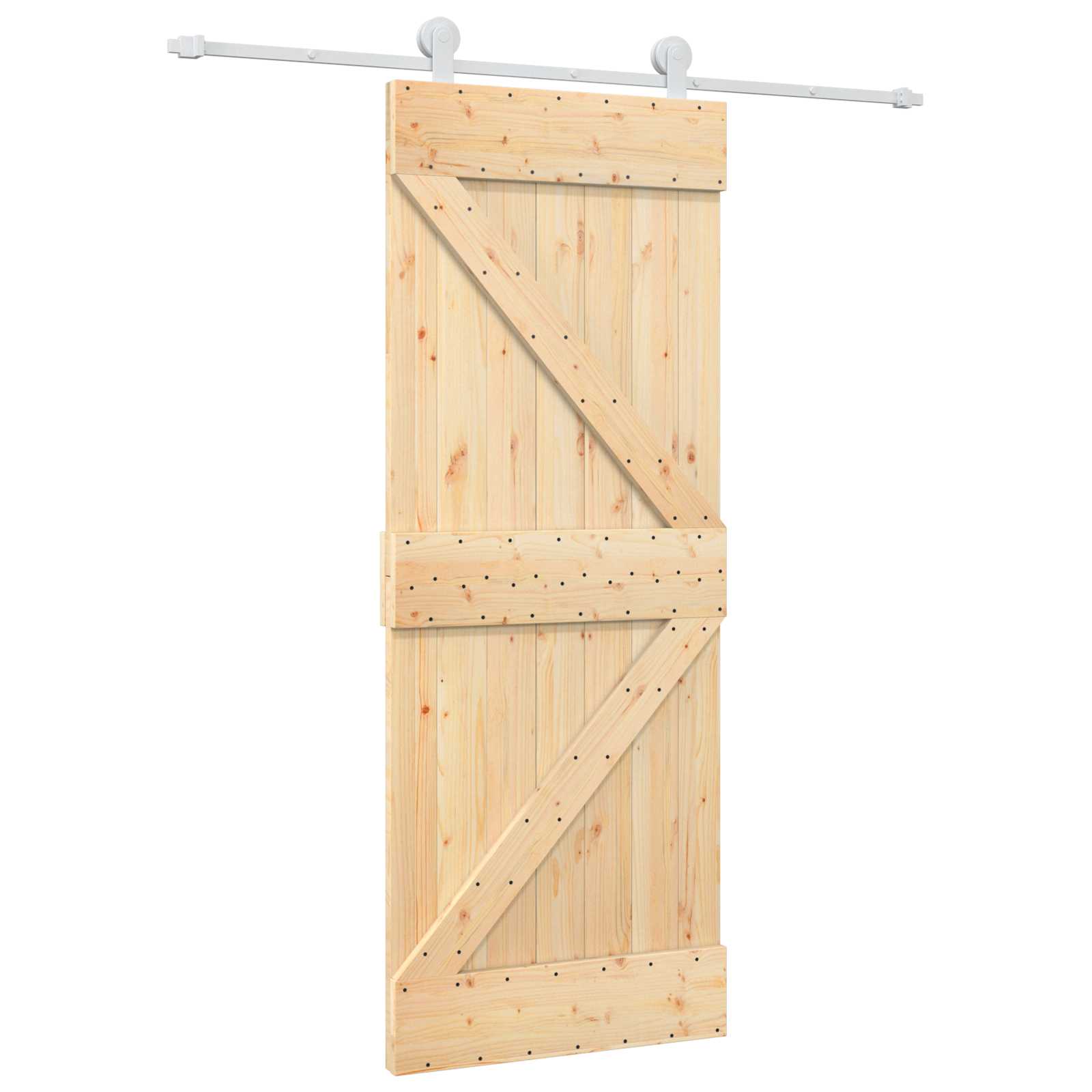 Puerta Corredera Natural y Blanco 80 x 210 cm