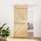 Puerta Corredera Natural y Blanco 90 x 210 cm